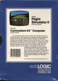 Flight Simulator II Commodore 64 US box art